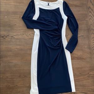 NWOT!! Blue and white knee length dress